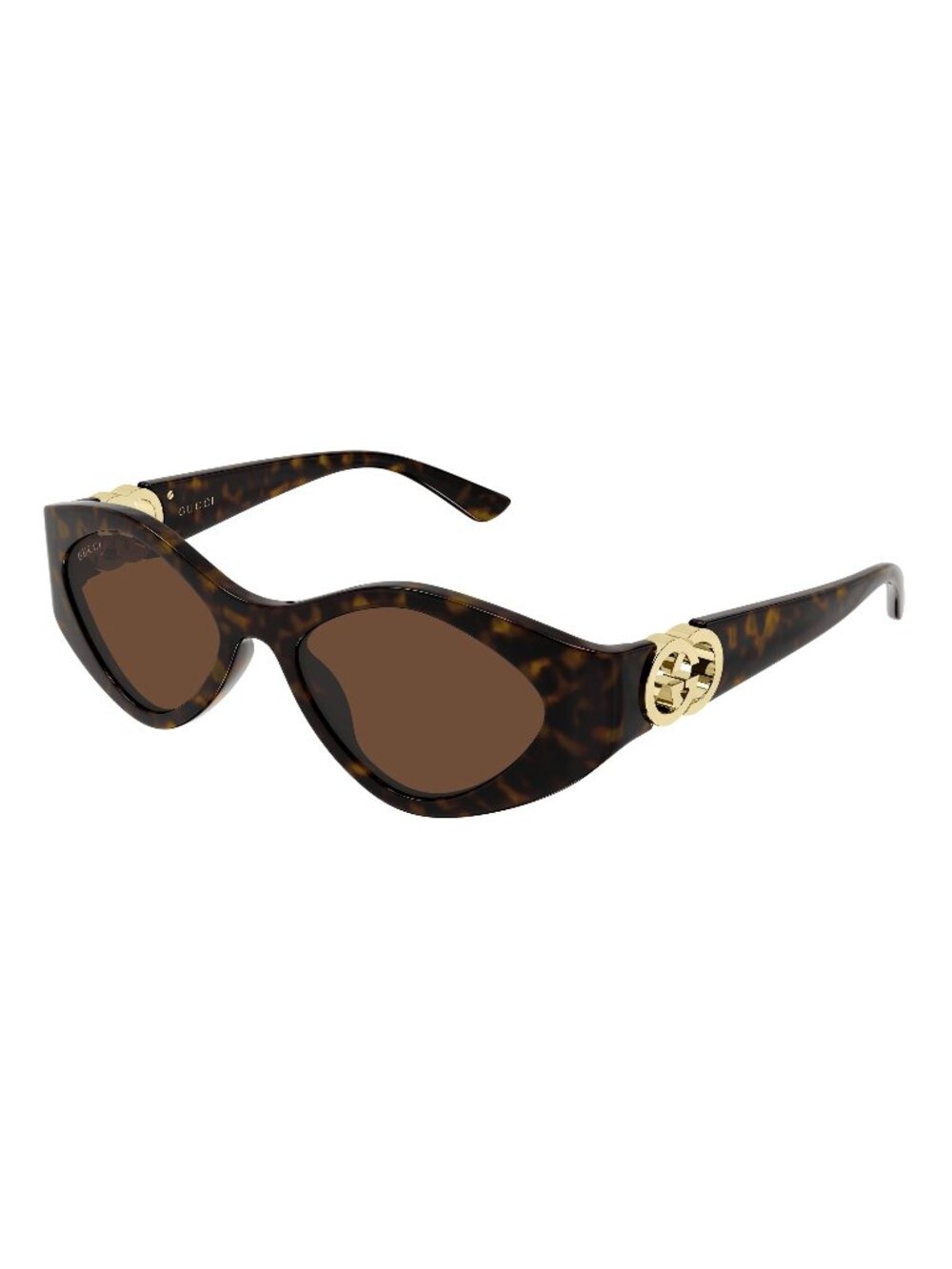 New Gucci Women's Sunglasses Havana Brown Lens Injected Frame GG2121S 003 52